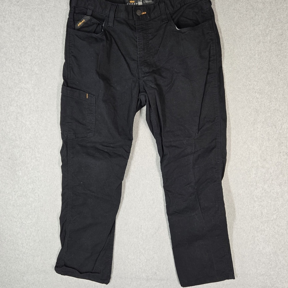 Ariat M4 Men Pants 36X32 Black Cargo Carpenter Twill Rebar Straight Relaxed